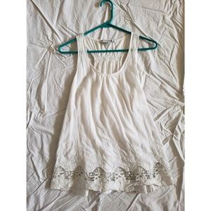 Racerback lace white tank